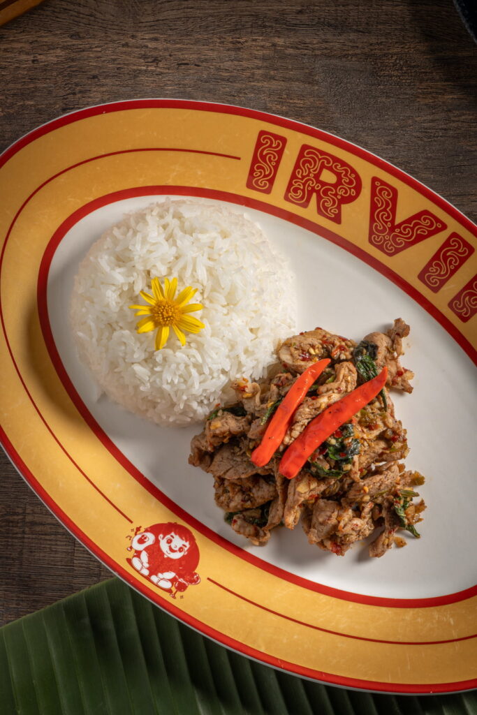 Stir-Fried Sliced Beef with Thai Basil & Jasmine Rice